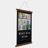 Beste vader 9 Foto Collage Hangend Wandkleed (Gebogen)