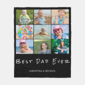 Beste vader 9 Foto Collage Naam Fleece Blanket (Voorkant)