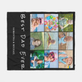 Beste vader 9 Foto Collage Naam Fleece Blanket Deken (Voorkant (Horizontaal))