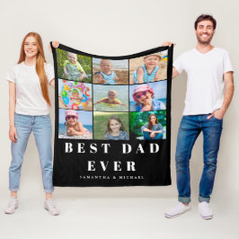 Beste vader 9 Fotonaam Fleece Blanket