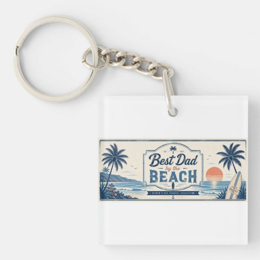 Beste vader aan het strand Vaderdag Sleutelhanger (voorkant)