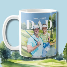 *Beste Vader Aangepaste 2 Foto Collage Golfbaan