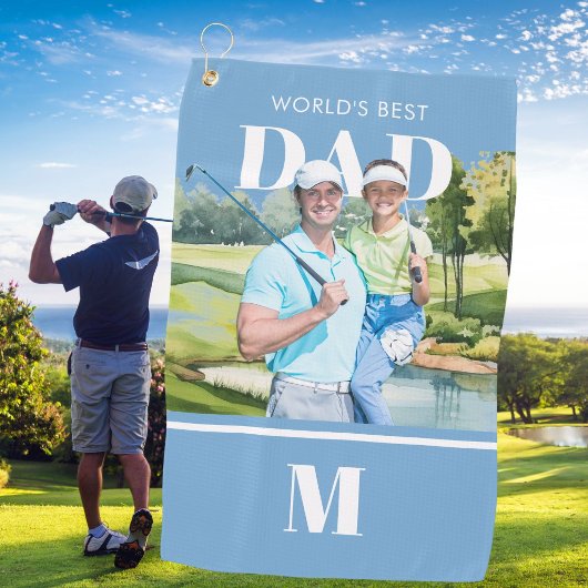 Beste Vader Aangepaste Foto Monogram Golfbaan Golfhanddoek