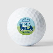 Beste vader Aangepaste Golf Cart Monogram Naam Golfballen (Voorkant)