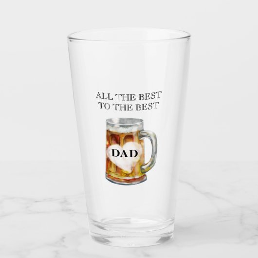 Beste vader Al Beste Bint Bier van het Bericht Glas (Voorkant)