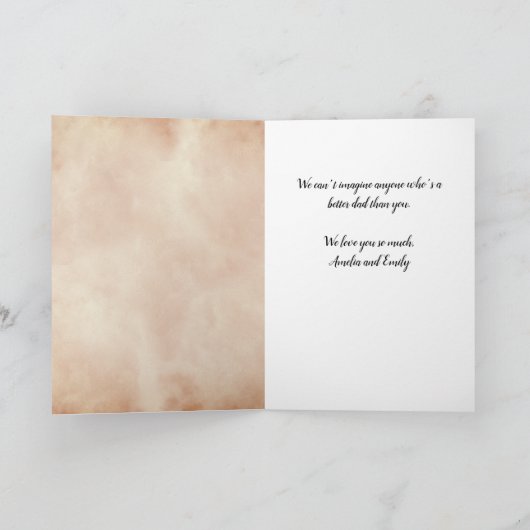 Beste Vader Aquarel Vaderdag Fotokaart Kaart (Binnen)
