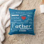 Beste vader Attributes-Red Heart/Personalize Kussen (Deken)