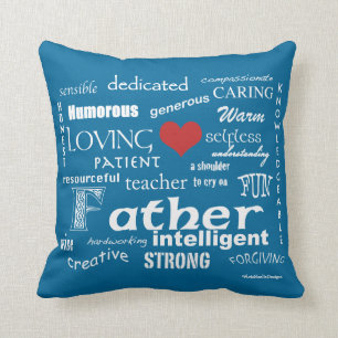 Beste vader Attributes-Red Heart/Personalize Kussen