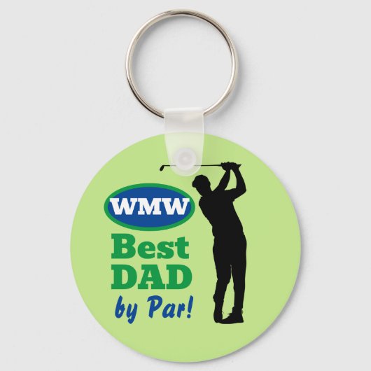 Beste vader bij Par! Monogram Golf Pet Sleutelhanger (Voorkant)