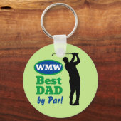 Beste vader bij Par! Monogram Golf Sleutelhanger (Voorkant)