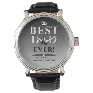 Beste vader Black en White Typografie Vader Dag Horloge