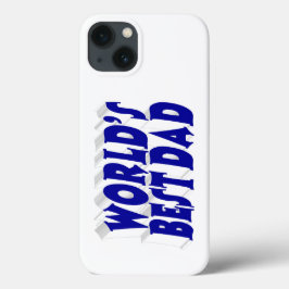 Beste vader blauwe 3d tekst Case-Mate iPhone case