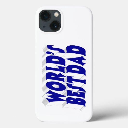 Beste vader blauwe 3d tekst Case-Mate iPhone case (Achterkant)