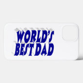 Beste vader blauwe 3d tekst Case-Mate iPhone case (Achterkant (horizontaal))