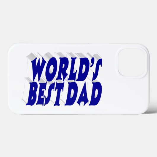 Beste vader blauwe 3d tekst Case-Mate iPhone case (Achterkant (horizontaal))