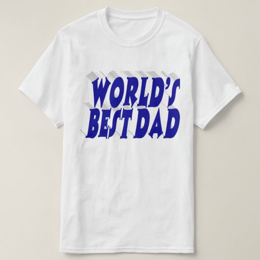 Beste vader blauwe 3D tekst T-shirt (Design voorkant)