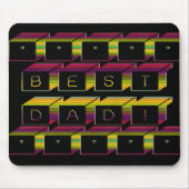 Beste vader blokkeert Tekst Bruin en Geel Muismat (Voorkant)