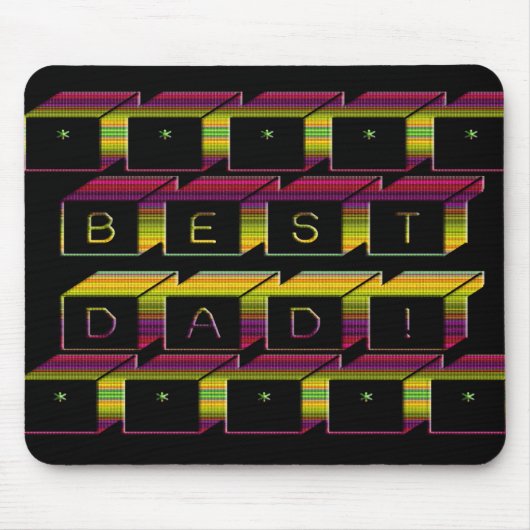 Beste vader blokkeert Tekst Bruin en Geel Muismat (Voorkant)
