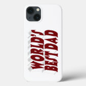 Beste vader bordeauxrode 3d tekst Case-Mate iPhone case (Achterkant)