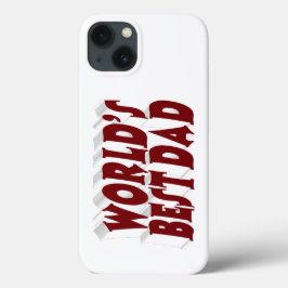 Beste vader bordeauxrode 3d tekst Case-Mate iPhone case