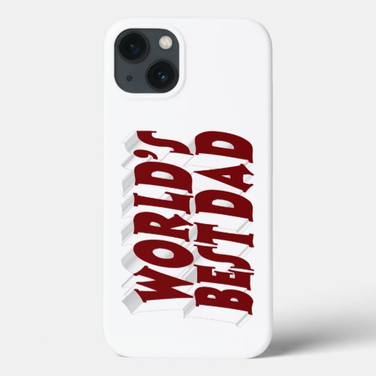 Beste vader bordeauxrode 3d tekst Case-Mate iPhone case (Achterkant)