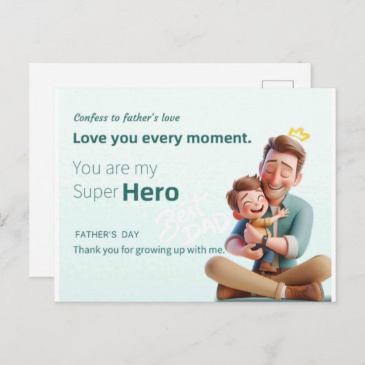 Beste vader briefkaart (Voorkant / Achterkant)