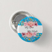 Beste vader citeerde florale Button (Voorkant /achterkant)