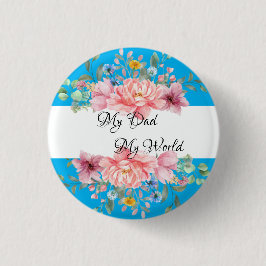 Beste vader citeerde florale Button