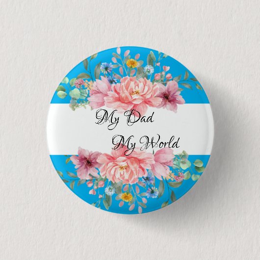 Beste vader citeerde florale Button (Voorkant)