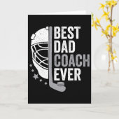 Beste Vader Coach Ooit Vaderdag Hockey Kaart (Gele Bloem)