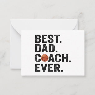 Beste vader Coach op Basketball Sport Gift Notitiekaartje