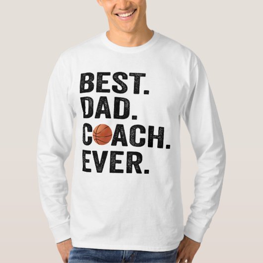 Beste vader Coach op Basketball Sport Gift T-shirt (Voorkant)