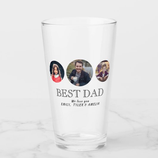 Beste vader Dag 3 Ovale Foto Collage Glas (Voorkant)