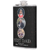 Beste vader Dag 3 Ovale Foto Collage Heupfles (Links)