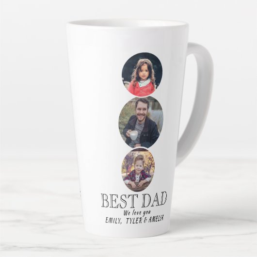 Beste vader Dag 3 Ovale Foto Collage Latte Mok (Rechterhoek)