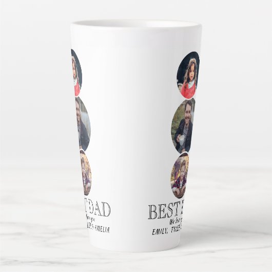 Beste vader Dag 3 Ovale Foto Collage Latte Mok (Voorkant)