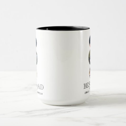 Beste vader Dag 3 Ovale Foto Collage Mok (Midden)