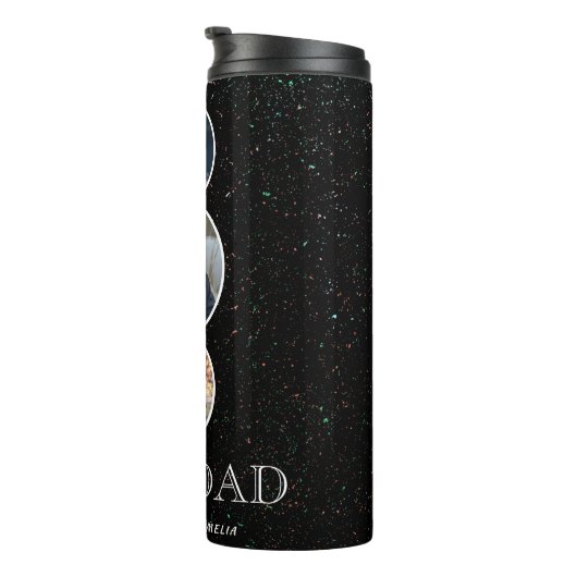 Beste vader Dag 3 Ovale Foto Collage Thermosbeker (Geroteerd rechts)