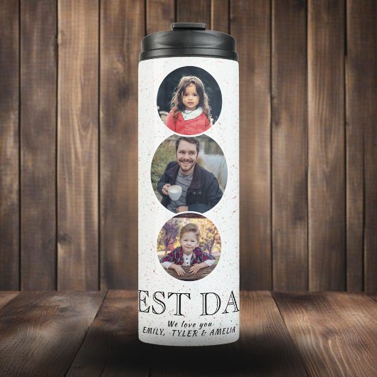 Beste vader Dag 3 Ovale Foto Collage Thermosbeker