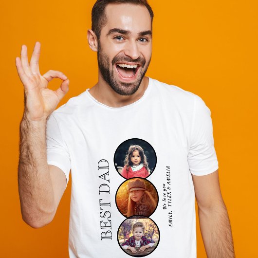 Beste vader Dag 3 Ovale Foto Collage Tri-Blend Shirt