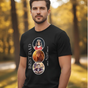 Beste vader Dag 3 Ovale Foto Collage Tri-Blend Shirt