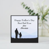 Beste vader Dochter Silhouette Name Fathers Day Ka Kaart (Staand voorkant)
