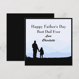 Beste vader Dochter Silhouette Name Fathers Day Ka Kaart