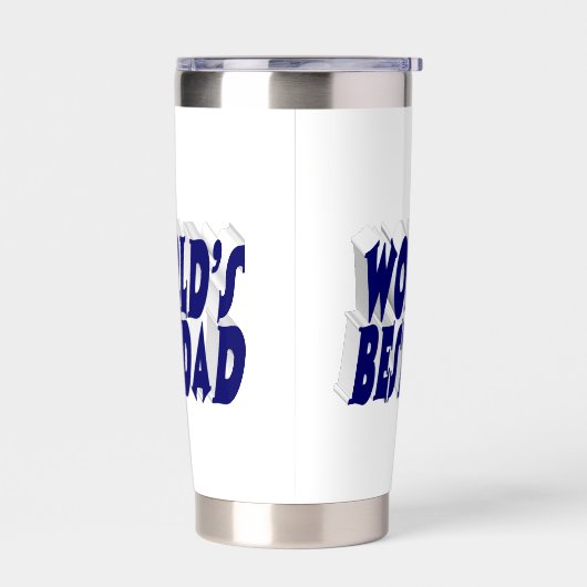 Beste vader donkerblauwe 3d tekst geïsoleerde drinkbeker (Links)