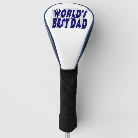 Beste vader donkerblauwe 3d tekst golfheadcover (Voorkant)