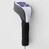 Beste vader donkerblauwe 3d tekst golfheadcover (Schuin)