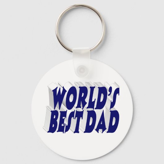 Beste vader donkerblauwe 3d tekst sleutelhanger (Voorkant)