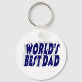 Beste vader donkerblauwe 3d tekst sleutelhanger (Achterkant)