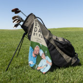 Beste vader door foto Golf Vaderdag Gift Golfhanddoek (Groen)
