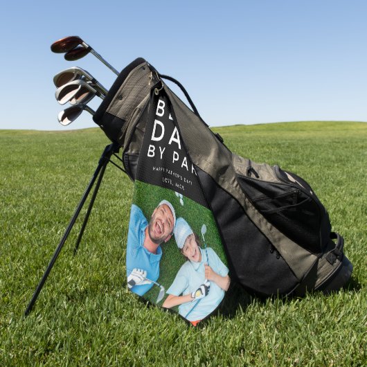 Beste vader door foto Golf Vaderdag Golfhanddoek (Groen)